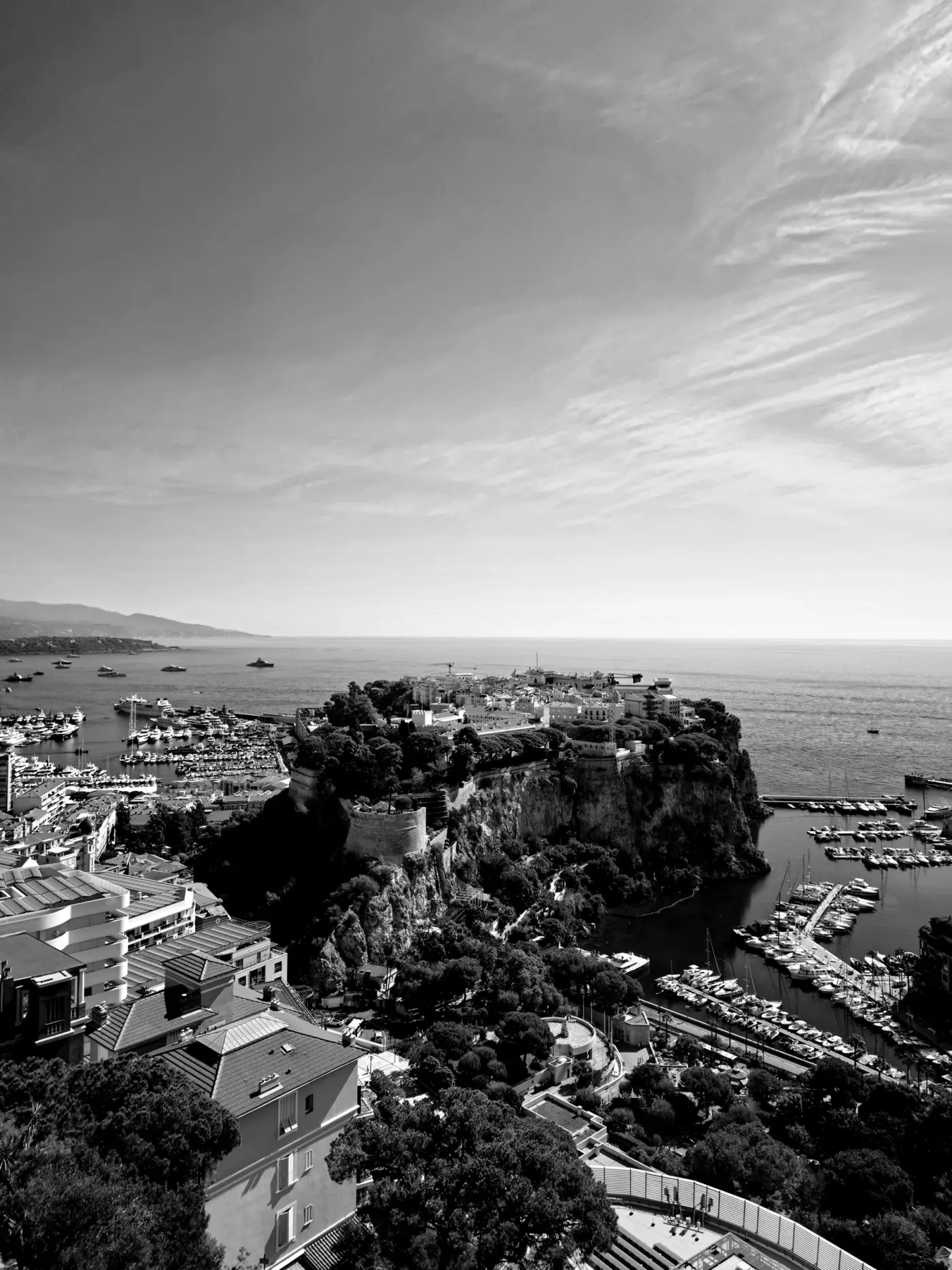 Monaco harbour and the Rock
