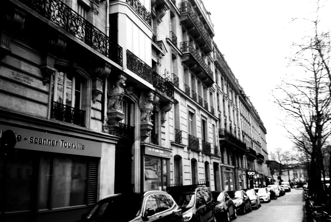 A street of Haussmann buildings in Paris